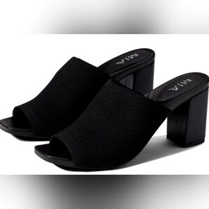 MIA Black Women's Heeled Mules